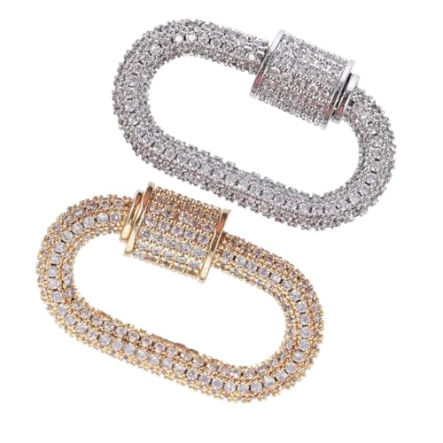 2 Stück Langlebiger Schraubverschluss Schmuckverschluss Karabinerhaken für DIY Armbänder Eleganter Schmuckverschluss mit Zirkonia Goldene Silberne Varianten 2 Stück Langlebiger Schraubverschluss Schmuckverschluss Karabinerhaken für DIY Armbänder Eleganter Schmuckverschluss mit Zirkonia Goldene Silberne Varianten von Beaupretty