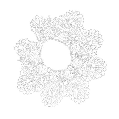 2Stücke Spitzencollier mit Applikation Weißes DIY Spitzenhalsband für Outfits Hochzeiten Partys Kreative Kleidungsgestaltung von Beaupretty
