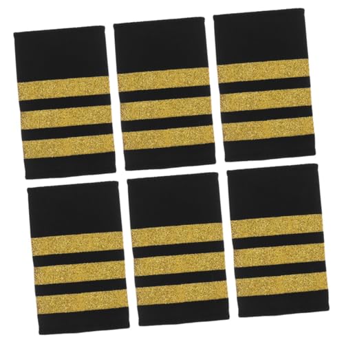 3 Paare Goldene Schulterklappen für Piloten und Auszubildende Traditionelle Epauletten Hochwertigem Material für Luftfahrtindustrie und Cosplay Events 3 Paare Goldene Schulterklappen für Piloten und Auszubildende Traditionelle Epauletten Hochwertigem Material für Luftfahrtindustrie und Cosplay Events von Beaupretty