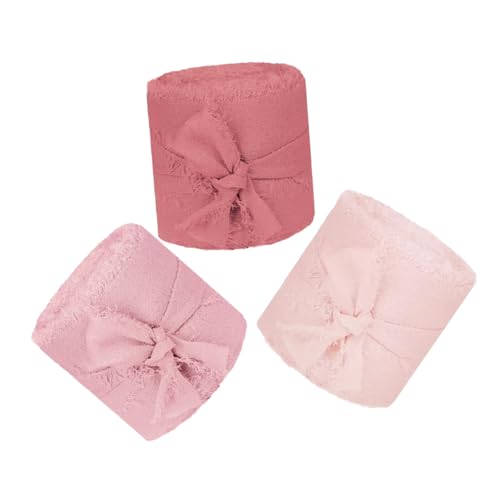3 Rollen Chiffonband mit Fransigen Kanten À für Hochzeitsdekoration Blumensträuße Geschenkverpackungen und Diy Projekte von Beaupretty