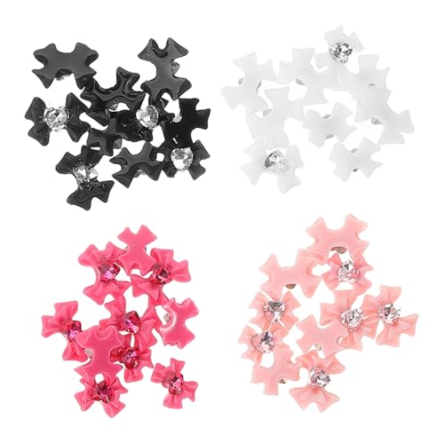 3 Sätze Maniküre Charms Glitzernde Schleifen Nail Art Dekoration Für Nageldesigns Für Halloween Weihnachten Und Geburtstagsfeiern 40 Stück * 3 von Beaupretty