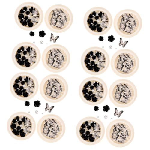 4 Sätze Schwarze Camellia Nail Charms Mit Strasssteinen Teiliger Für Nagelkunst Diy Nageldeko Einzigartige Maniküre Für Partys Und Besondere Anlässe 4boxen*4 von Beaupretty