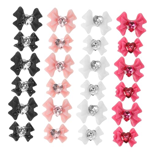 5 Sätze Bow Nail Charms Mit Glitzernde Maniküre Dekoration Für Nagelkunst Und Diy Projekte Für Nageldesign Und Mehr 40 Stück * 5 von Beaupretty