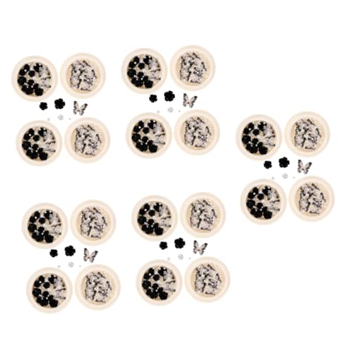 5 Sätze Schwarze Kamelien Charms Boxen Diy Schmuck Wasserdiamanten Für Maniküre Nageldekorationen Für Nail Art Für Partys Und Feiertage 4boxen*5 von Beaupretty