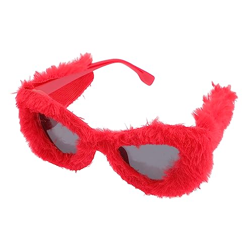 Beaupretty 1 Paar Plüschbrille geformt Gläser verrückt albern Partyzubehör Rave Partybrille Party-Requisite party dekoration sonnenbrille Brillenkostüm Brille Requisiten Stk rot von Beaupretty