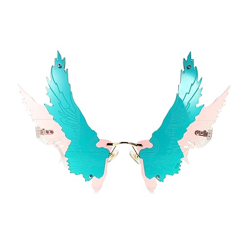 Beaupretty 1 Paar Randlose Sonnenbrille für Männer Frauen Einzigartige Transparente Rahmen mit Grünen Pinken Gläsern für Partys Outdoor Aktivitäten Fotografie Spaßige Accessoires für Feiern von Beaupretty