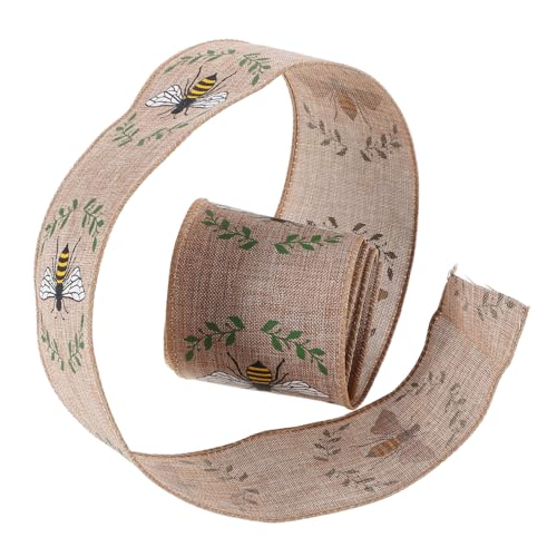 Beaupretty 1 Rolle Bienen Gurtband Basteln Deko Bänder Bienen Drahtband Party Bänder Schleifenband Geschenkband Geschenkband Bedrucktes Band Aus Polyester von Beaupretty