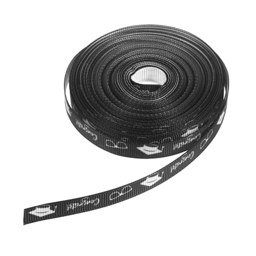 Beaupretty 1 Rolle Geschenkband Für Abschlusssaison Abschluss Zubehör Dekorative Partybänder Accessoires Für Abschlussfeiern Abschlussgeschenkband Feierbänder Black Polyester von Beaupretty