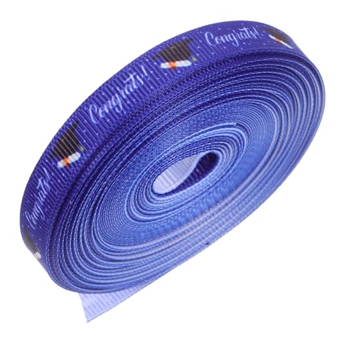 Beaupretty 1 Rolle Geschenkband Zur Abschlusssaison Abschlussband Abschlusssaisonband Drahtband Absolventenband Abschlussfeier Abschlussband Krawatte Breites Band Polyester Blau von Beaupretty