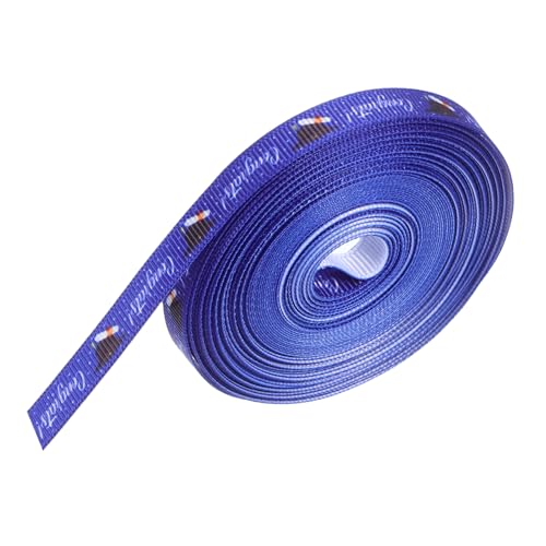 Beaupretty 1 Rolle Geschenkband Zur Abschlusszeit Partyzubehör Für Den Abschluss Breites Band Abschlussband Abschlussband Krawatte Glückwunschband Blaues Polyester von Beaupretty