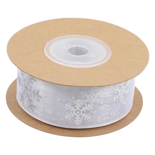 Beaupretty 1 Rolle Silberes Schneeflockenband Schneeflocken-Dekorationsband Geschenkband Packband Band für Blumenstrauß Schneeband Paketband für Handwerk Winterbänder Wickelband Chiffon Weiß Beaupretty 1 Rolle Silberes Schneeflockenband Schneeflocken-Dekorationsband Geschenkband Packband Band für Blumenstrauß Schneeband Paketband für Handwerk Winterbänder Wickelband Chiffon Weiß von Beaupretty
