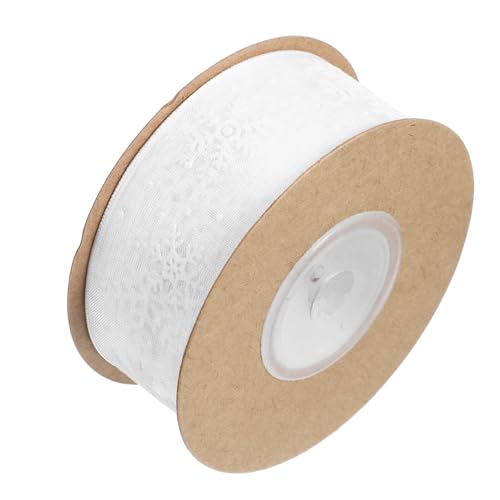 Beaupretty 1 Rolle Weihnachts Schneeflockenband Bänder Dekorationen Dekoratives Weihnachts Schneeflockenband Glitzer Sofortiger Themenstreifen Kunst Geschenkpapierband Geschenkband von Beaupretty