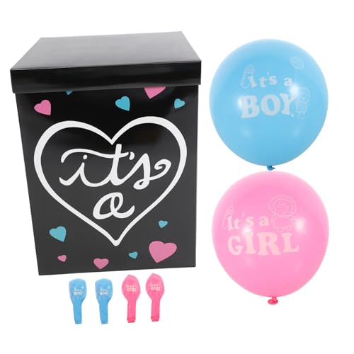 Beaupretty 1 Satz Gender Reveal Box mit Luftballons für Shower Schwarz Blaue und Rosa Ballons für Unvergessliche Geschlechtsverkündigungen von Beaupretty