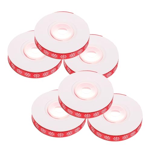 Beaupretty 1 Satz Weihnachtsband Geschenkband Ribbon Seidenbänder Christmas Dekoration Bandfeile Schleife Band Umwickeln Band Für Bogen Zubehör Selber Machen Weihnachtsthemaband Rot 6rollen von Beaupretty