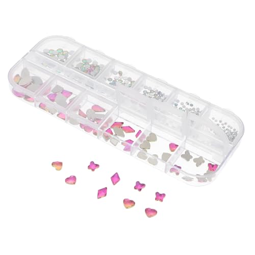 Beaupretty 1 Schachtel Fächer Box Resin Nagel Diamanten Nagel Glitzersteine DIY Maniküre Charms für Kreative Nail Art mit Langlebigen Praktischen Sicheren Resin Ornamenten von Beaupretty