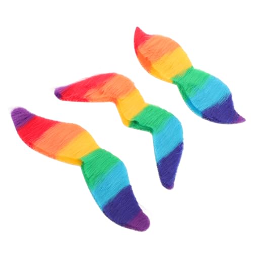Beaupretty 1 Set Regenbogen Bartanzug Kostüm Bartzubehör Party Bartaufkleber Lustiges Bartkostüm Falsche Gesichtsbehaarung Haarige Bartaufkleber Halloween Falscher Bart von Beaupretty
