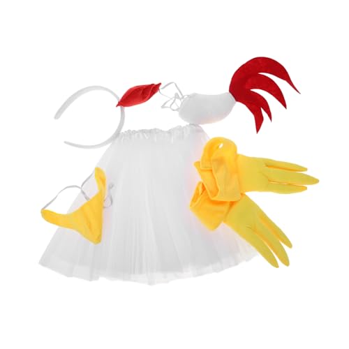 Beaupretty 1 Set Weiß Gefiederter Hühnerkopfschmuck Hühner Cosplay Set Hühnerkostüm Stirnband Hühnermaske Hühneranzug Kostüm Für Erwachsene Hühnerkostüm Für Hühnerkostüm Für von Beaupretty