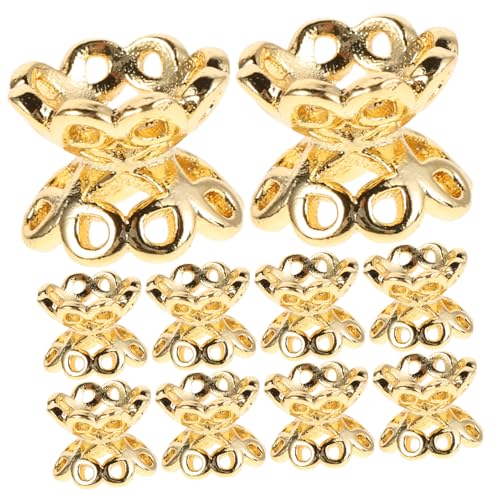 Beaupretty 10 Stück Armband-Perlen-Accessoires schmuck Perlenzubehör Abstandsperlen für Stifte Perlenblumen Abstandsperlenkappen Blumenperlenkappe Ornament Toper Caps Zierkappen Kupfer Golden von Beaupretty