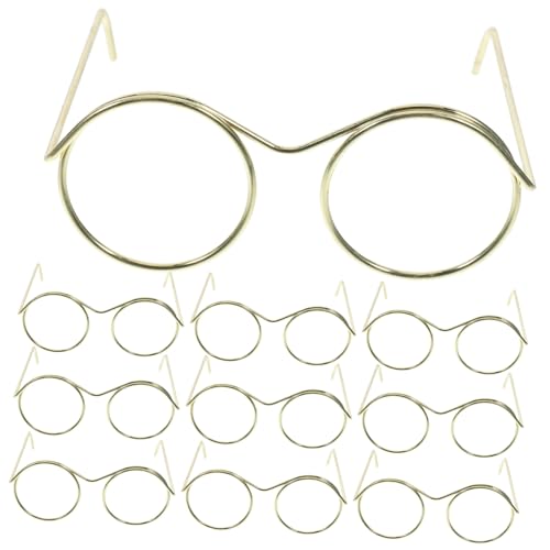 Beaupretty 10 Stück Mini Brillen für Puppen Teiliges aus Metall Runde Klassische Sonnenbrillen für Puppenhaus und Bastelarbeiten für Puppenliebhaber und Kreative Outfits von Beaupretty