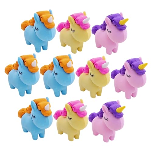 Beaupretty 10 Stück Teiliges Kreative Einhorn Radiergummis Bunte Abnehmbare Radiergummis für Belohnung und Schulbedarf Niedliche Cartoon Designs Zufällige Farbe Zufällige Farbe von Beaupretty