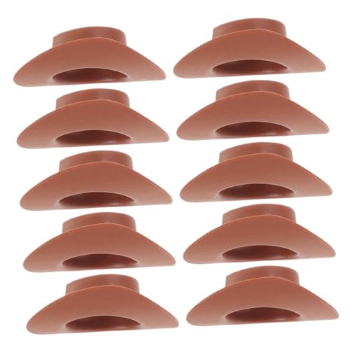 Beaupretty 10 Stück Teiliges Miniaturspielzeug Cowboyhüte aus Leichtem Material Vintage Stil DIY Puppenhut für Kreative Bastelprojekte und Puppenkostüme Braun von Beaupretty
