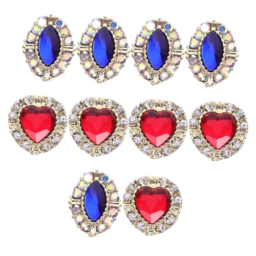 Beaupretty 10 Stück Teiliges Nagelkunst mit Herzförmigen Nail Gems aus Langlebiger Legierung Kleine Nail Art Charms für Damen Vielseitige Maniküre Dekorationen für Hochzeit Party und Alltag von Beaupretty