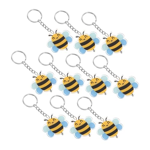 Beaupretty 10 Stück Teiliges Niedliche Bienen Schlüsselanhänger aus Metall und Acryl Leichter Cartoon Bienen Anhänger als Taschen und Schlüsselanhänger Dekoratives Party für Familie und von Beaupretty