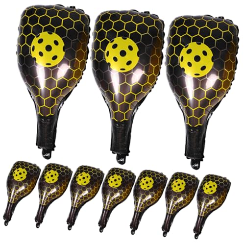 Beaupretty 10 Stück Teiliges Pickle Rackets Ballon Deko aus Aluminiumfolie für Sport Themenfeiern Shower und Geburtstagsfeiern Gelbe von Beaupretty