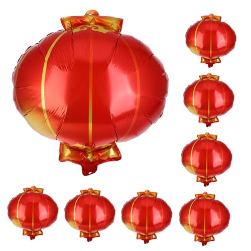 Beaupretty 10 Stück Teiliges Rote Folien-laternenballons für Neujahr und Herbstfest Präzise Verarbeitet Auffällige Dekoration für Nationale Feiertage Partys und Einkaufszentren von Beaupretty