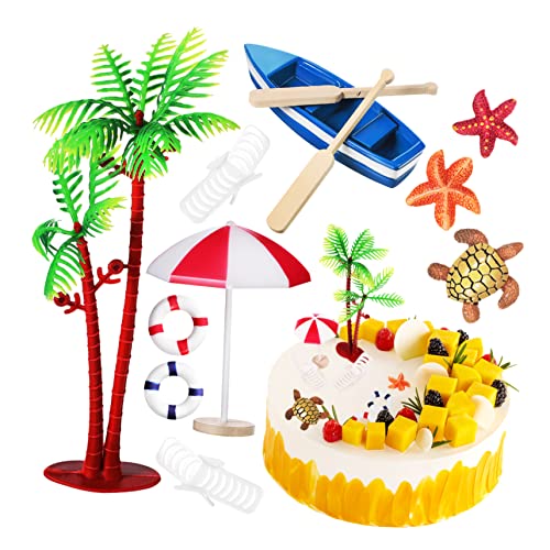 Beaupretty 10 Stück Teiliges Strand Kuchen Deko mit Liegestuhl Boot Sonnenschirm Lebensnahe Tortendekoration für Sommerparty Geburtstag Shower von Beaupretty