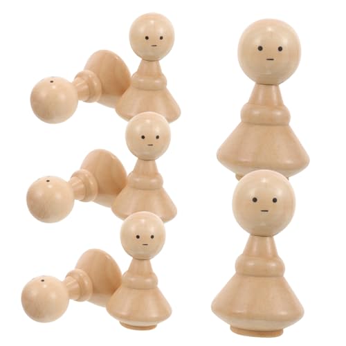 Beaupretty 10 Stück Teiliges Unbemalte Naturfarbene Holz Peg Puppen DIY Bastelfiguren für Bemalen Kreative Holzfiguren zum Gestalten und Dekorieren von Beaupretty