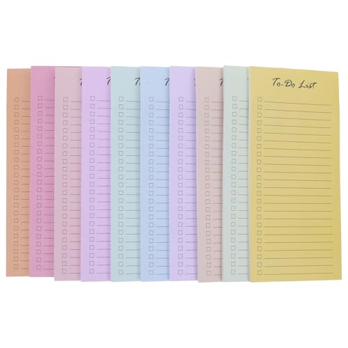 Beaupretty 10 Stück Wiederverwendbare Notizblöcke Pastellfarben für To Do Listen Einkaufslisten und Notizen Selbstklebende Haftnotizen für Büro Schule und Zuhause von Beaupretty