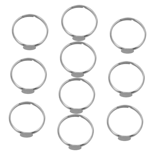 Beaupretty 10 Stück können den Ringunterstützung kleben Runde Ringfassung Ringe zum Handwerk Basis des Fingerrings kleinkind schmuck Rostfreier Stahl Silver von Beaupretty