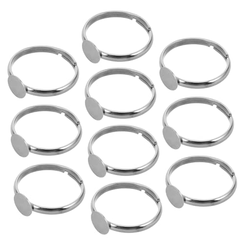 Beaupretty 10 Stück können den Ringunterstützung kleben flaches, rundes Einfassungstablett Schmuck für kleine Mädchen für Schmuck leer klingeln Rostfreier Stahl Silver von Beaupretty