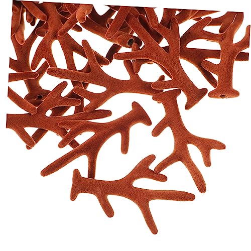 Beaupretty 100 Stück Beflockte Hirschgeweih Haarspangen DIY Bastelset Realistische Geweih Deko für Stirnband Karneval Festival Kostüm Haar und Hutverzierung Kreative Handarbeitszubehör von Beaupretty