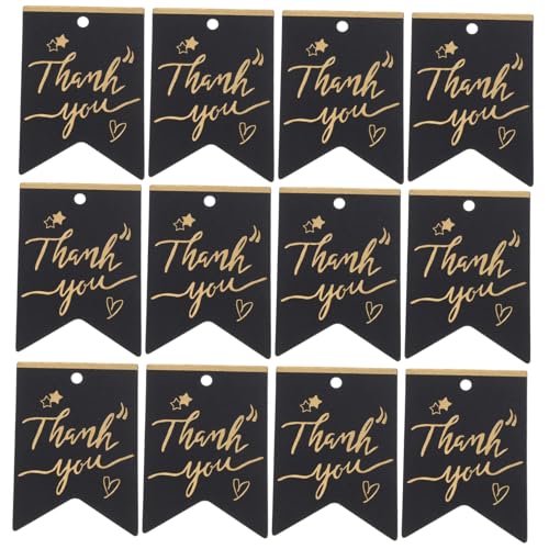 Beaupretty 100 Stück Dankeschön Anhänger mit Vorgestanztem und Juteschnur Elegante Geschenketiketten mit Thank You und Beschreibbarer Rückseite Kreative DIY Verpackungsanhänger für von Beaupretty