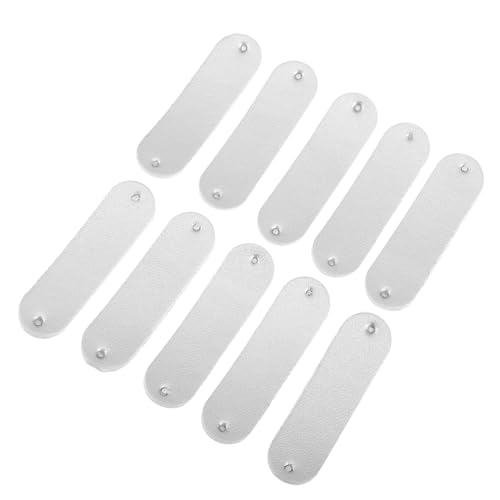 Beaupretty 100 Stück Graue PU Lederetiketten mit Zwei Löchern Handgefertigte Indentation Labels zum Annähen DIY Kleidung Hüte Taschen und Jeans Zubehör von Beaupretty