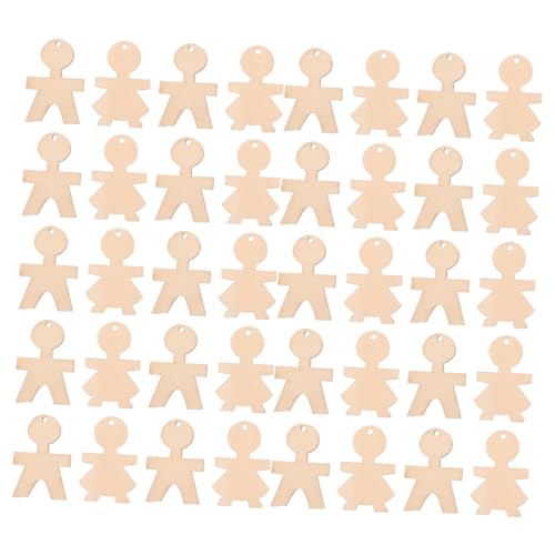 Beaupretty 100 Stück Holzfiguren Boy Girl Cutouts für DIY Bastelprojekte Natürliche Holzqualität Vielseitige Dekoration für Kinderzimmer Party Schule Kreative Familienbastelei von Beaupretty