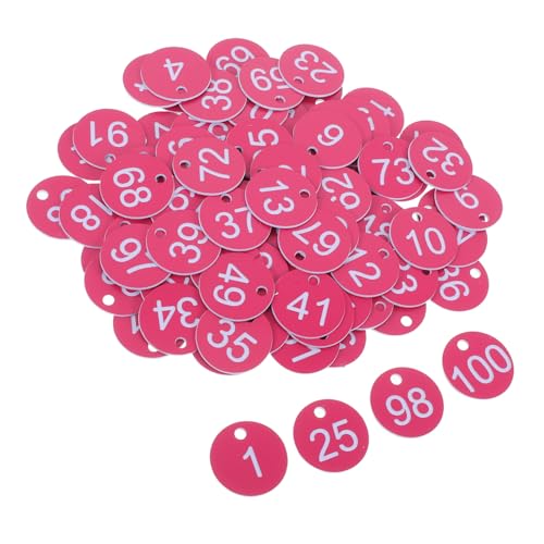 Beaupretty 100 Stück Kunststoff Nummern Schlüsseltags mit Löchern Wiederverwendbare Etiketten zur Organisation und Kennzeichnung für Lagerhäuser Hotels und Clubs von Beaupretty