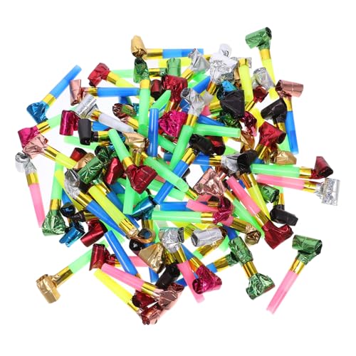 Beaupretty 100 Stück Party Tröten Geburtstags Partybläser Lustige Geräuschmacher mit Pfeife Bunte Blowouts für Fröhliche Anfeuerungs Requisiten als Partygeschenk und Accessoire von Beaupretty