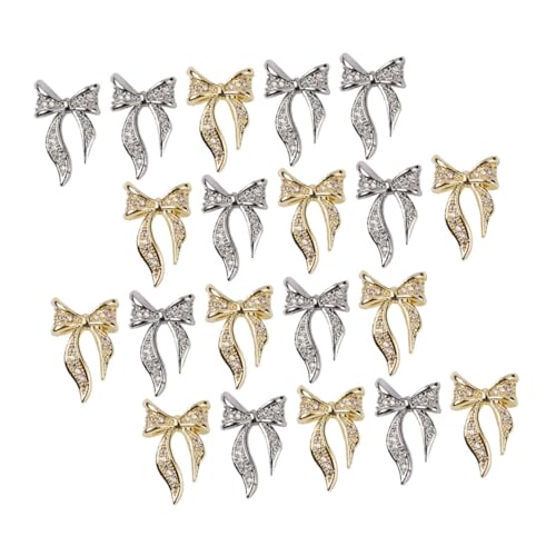 Beaupretty 100 Stück Teiliges Nail Art mit Schmetterlings bowknot Nagelsteinen in Gold und Silber Selbstklebend Dekorativ für Maniküre Geeignet für DIY Nageldesign und Besondere Anlässe von Beaupretty