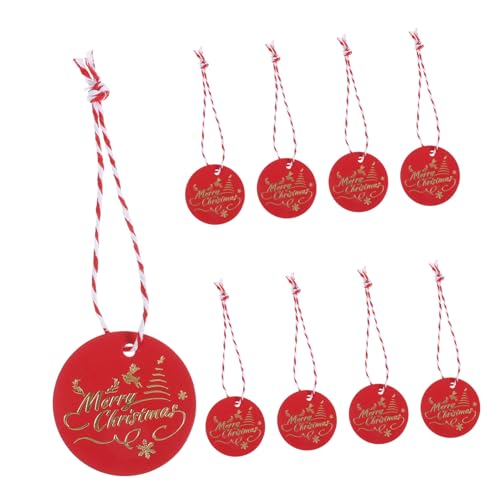Beaupretty 100 Stück Teiliges Weihnachtsanhänger mit Baumwollkordel Robuste Geschenkanhänger aus Dickem Karton Merry Christmas Aufdruck Beidseitig Beschreibbar für Geschenkverpackung DIY Deko von Beaupretty