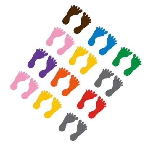 Beaupretty 12 Paar Fußabdruck Aufkleber für Kindergarten Wasserfeste Bodenaufkleber Sensorische Fußmarkierungen für Glatte Oberflächen Dekorative Sticker für Klassenzimmer und Spielbereiche von Beaupretty