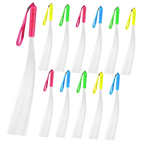 Beaupretty 12 Stück Leuchtstäbe für Partys Farbige Blinkende LED Faseroptik Sticks mit Trageband für Konzerte Hochzeiten und Musikfestivals Tragbar und Einfach zu Bedienen von Beaupretty