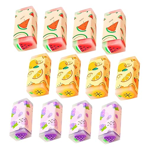 Beaupretty 12 Stück Teiliges Cartoon Radiergummis mit Obst Motiven Kinderfreundlich und Geruchlos Sichere Materialien für Schüler und Kreative Schreibwaren Praktische und Dekorative von Beaupretty