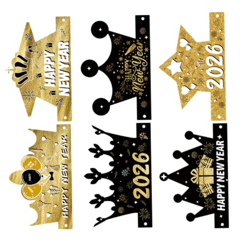 Beaupretty 12 Stück Teiliges Happy Year Party Papier Kronenhüte mit Schnur zum Einfachen DIY Aufbau Schwarze und Goldene Neujahrsdeko für Silvester Countdown und Festliche Feiern Aller Beaupretty 12 Stück Teiliges Happy Year Party Papier Kronenhüte mit Schnur zum Einfachen DIY Aufbau Schwarze und Goldene Neujahrsdeko für Silvester Countdown und Festliche Feiern Aller von Beaupretty