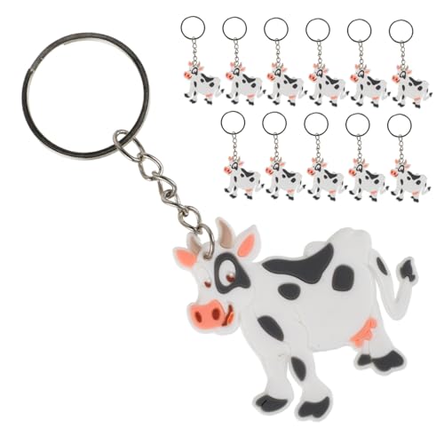 Beaupretty 12 Stück Teiliges Kuh Schlüsselanhänger Niedliche Cartoon Kuh Anhänger aus Stabilem Material als Geburtstagsgeschenk und Party Mitgebsel für Kuhliebhaber von Beaupretty