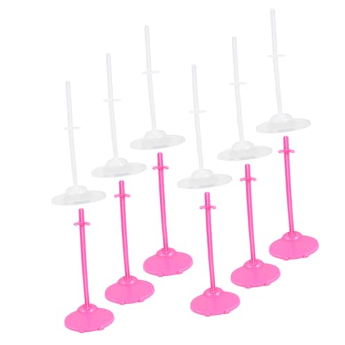 Beaupretty 12 Stück Teiliges Puppenständer Transparent und Rosa Stabiler und Langlebiger Doll Support Stand mit Breiter Basis für Mädchen Puppen Display Kreatives Design für Sichere von Beaupretty