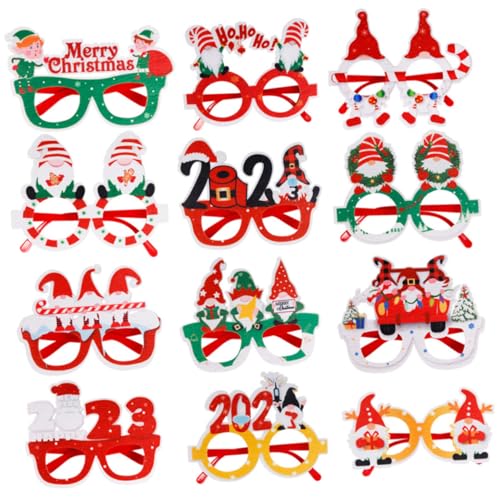Beaupretty 12 Stück Teiliges Weihnachts-partybrillen Filz Leichte für Erwachsene und Lustige Fotorequisiten für Xmas-feiern und Geschenkideen von Beaupretty