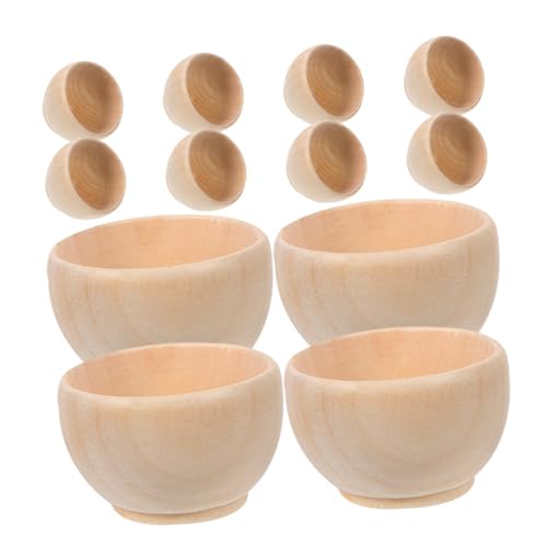 Beaupretty 12 Stück Unfertige Holzschalen für DIY Projekte Miniatur Bastelschalen aus Unbehandeltem Holz für Kreative Handwerksideen und von Beaupretty